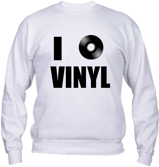 Felpa Girocollo UOMO, DONNA & BAMBIN - I LOVE VINYLS - Super vestibilità Top qualità - Social Crazy