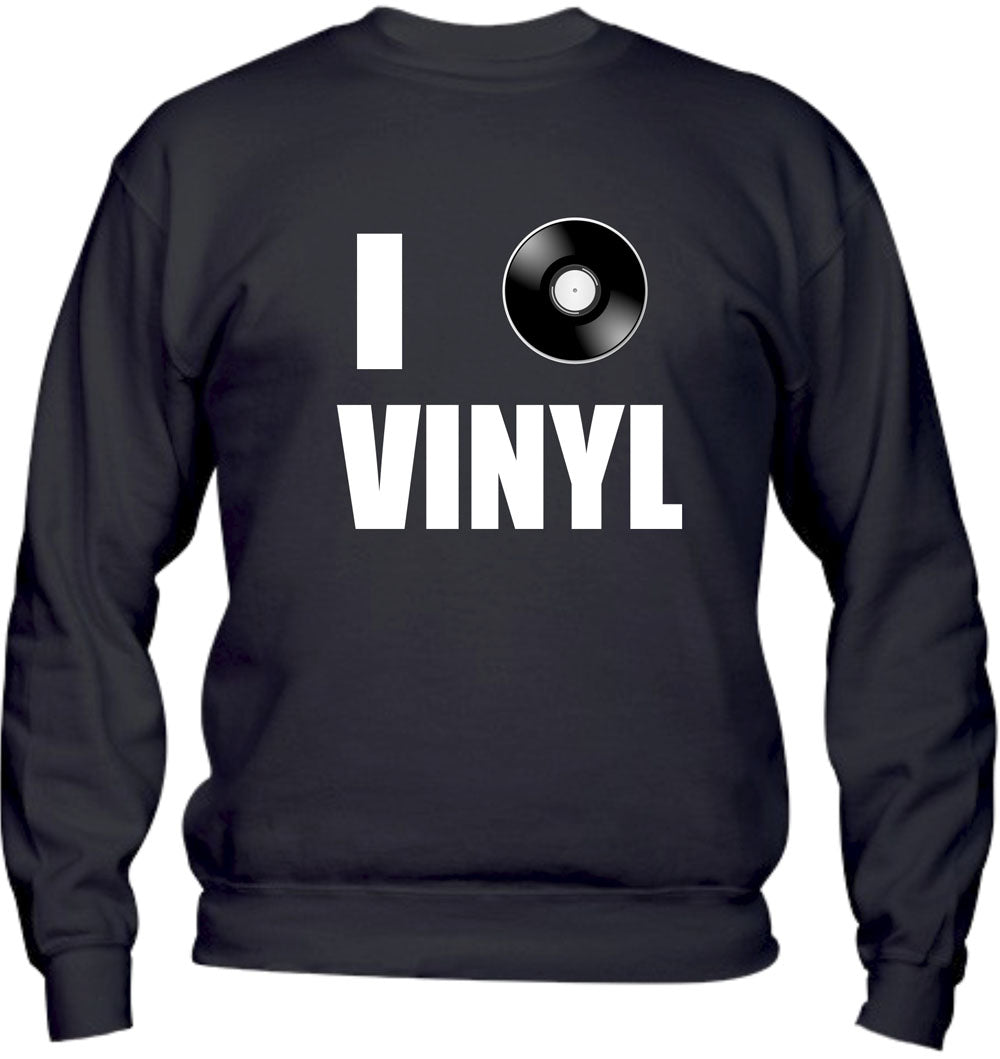 Felpa Girocollo UOMO, DONNA & BAMBIN - I LOVE VINYLS - Super vestibilità Top qualità - Social Crazy