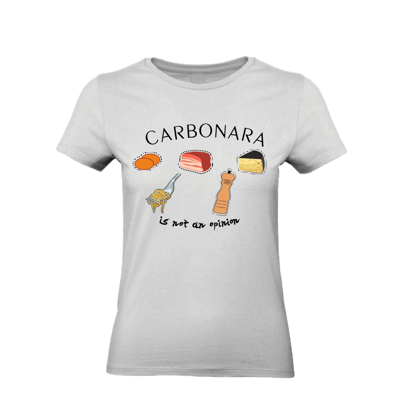 T-Shirt Uomo, Donna & Bambino - CARBONARA IS NOT AN OPINION - Maglietta Maglia Tshirt Super vestibilità Top qualità