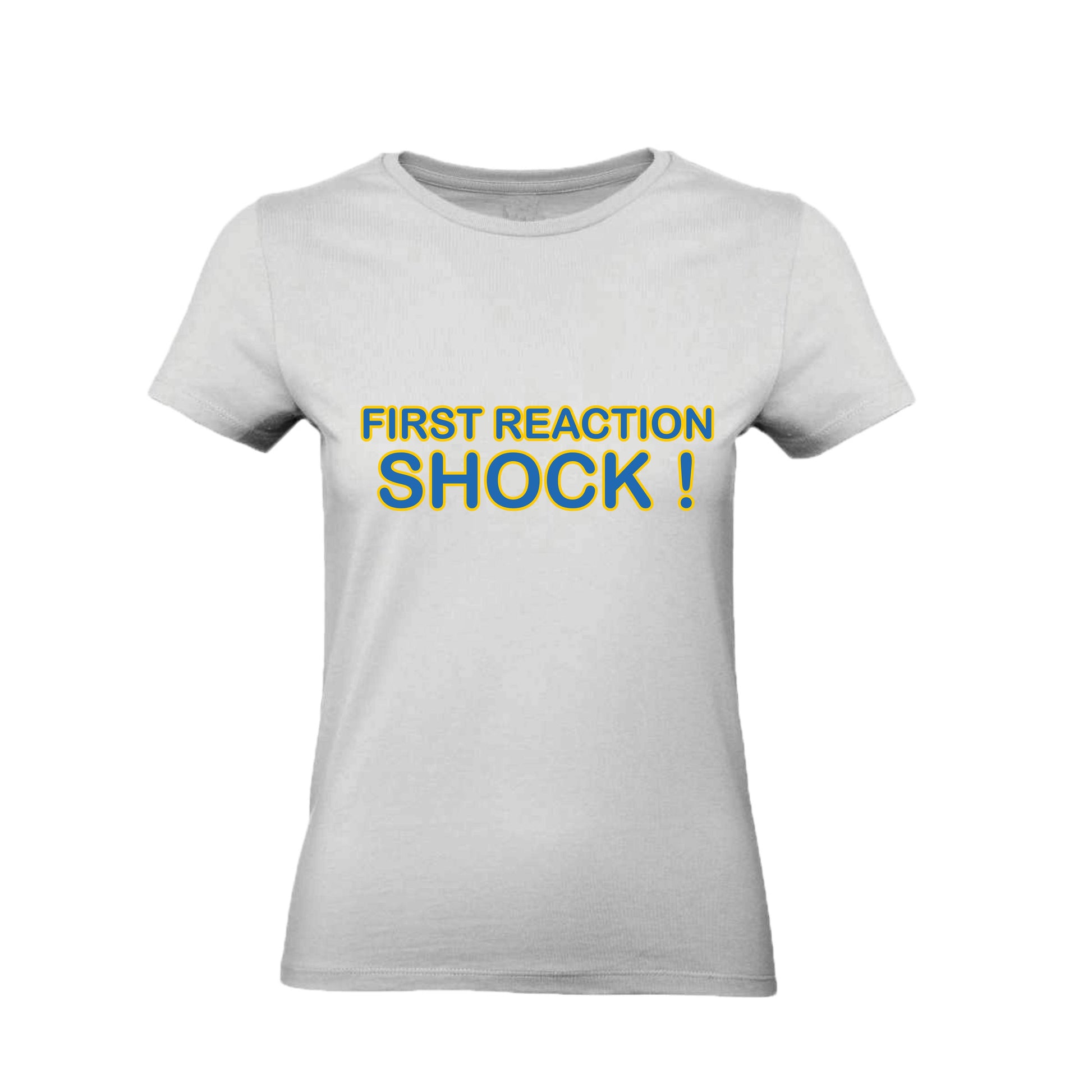 T-Shirt Uomo, Donna & Bambino - FIRST REACTION SHOCK - Maglietta Maglia Tshirt Super vestibilità Top qualità - Social Crazy