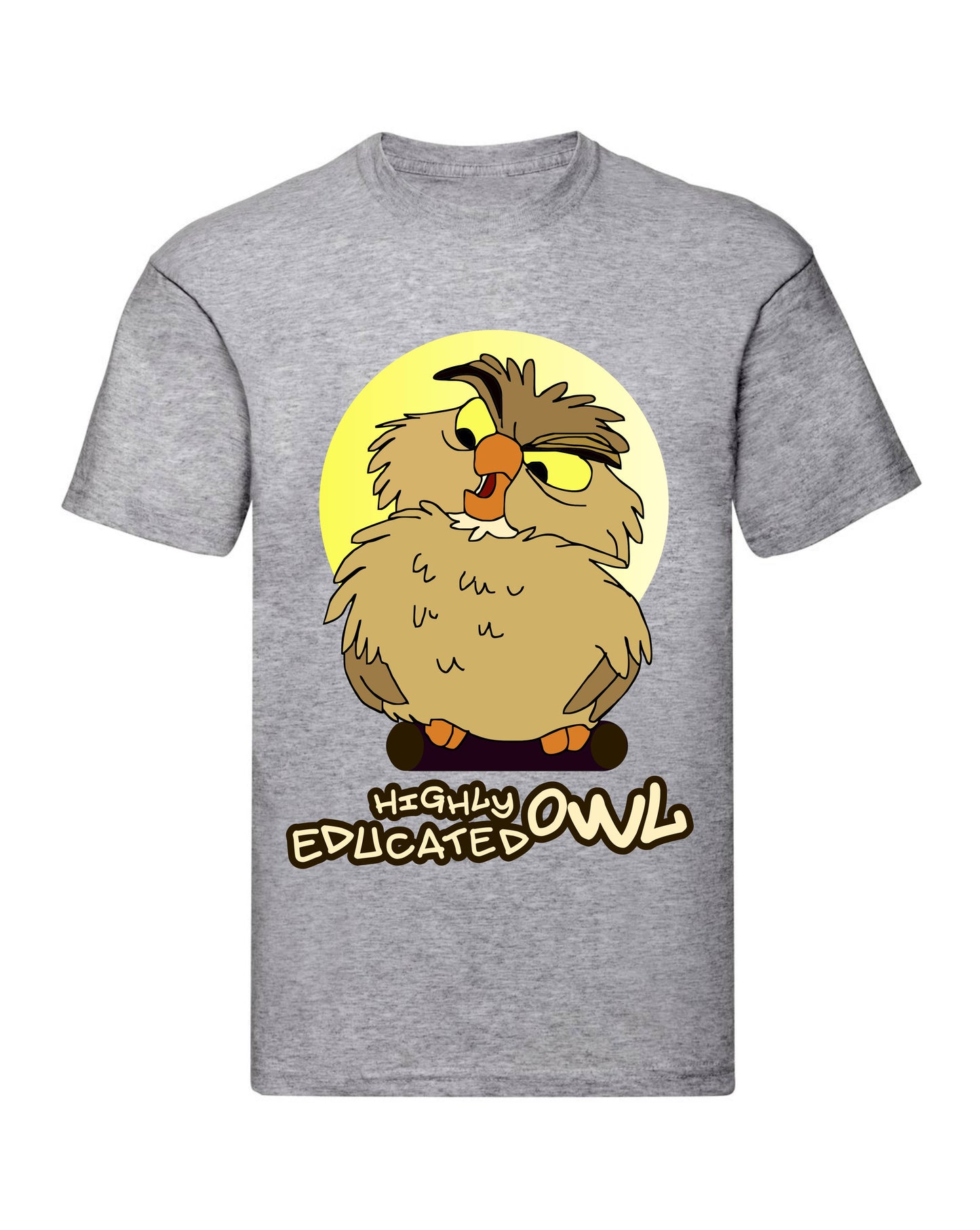 T-Shirt Uomo, Donna & Bambino - HIGHLY EDUCATED OWL  - Maglietta Maglia Tshirt Super vestibilità Top qualità