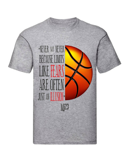 T-Shirt Uomo Donna & Bambino - NEVER SAY NEVER - Maglietta Maglia Tshirt Super vestibilità Top qualità