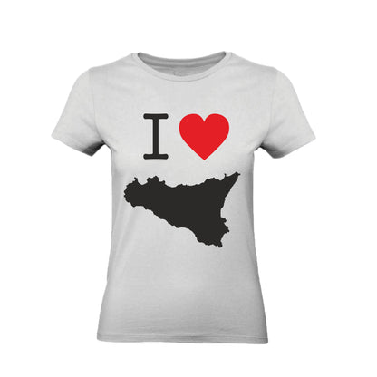 T-Shirt Uomo, Donna & Bambino - I LOVE SICILIA - Maglietta Maglia Tshirt Super vestibilità Top qualità