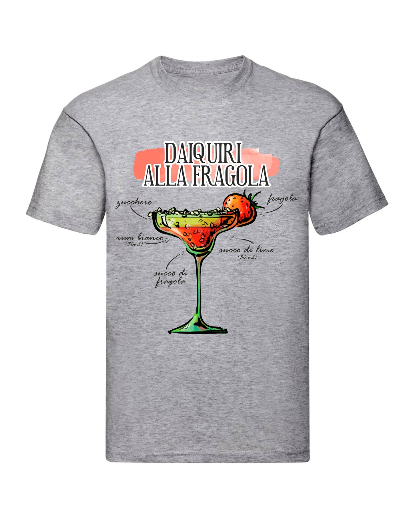 T-Shirt Uomo, Donna & Bambino - DAIQUIRI ALLA FRAGOLA - Maglietta Maglia Tshirt Super vestibilità Top qualità
