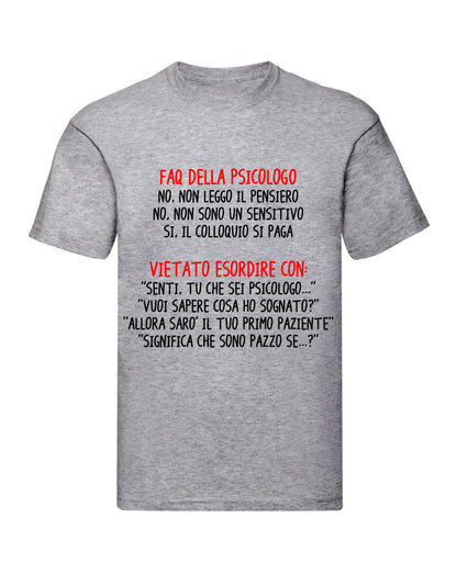 T-Shirt Uomo, Donna & Bambino - FAQ DELL* PSICOLOG* - Maglietta Maglia Tshirt Super vestibilità Top qualità