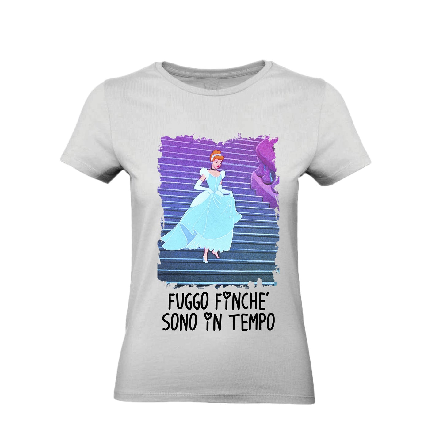 T-Shirt Donna & Bambino - CENERENTOLA FUGGO FINCHÈ SONO IN TEMPO - Maglietta Maglia Tshirt Super vestibilità Top qualità