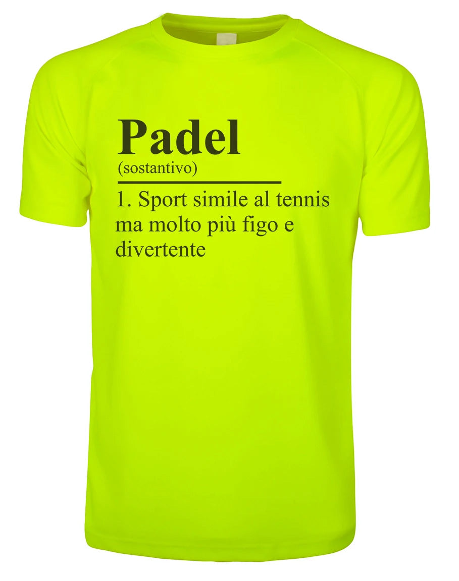 T-Shirt PADEL in Tessuto Dry Fit UNISEX - Padel divertente definizione - Elasticizzato e Traspirante Maglietta Maglia Sport Super vestibilità Top qualità