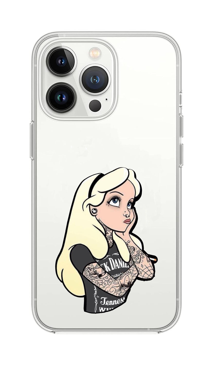 Cover Compatibile Con Tutti i Modelli iPhone - ALICE IN WONDERLAND PUNK - Trasparente UltraSottili AntiGraffio Antiurto Case Custodia Marca - Social Crazy
