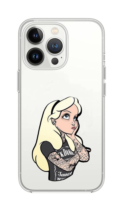 Cover Compatibile Con Tutti i Modelli iPhone - ALICE IN WONDERLAND PUNK - Trasparente UltraSottili AntiGraffio Antiurto Case Custodia Marca - Social Crazy