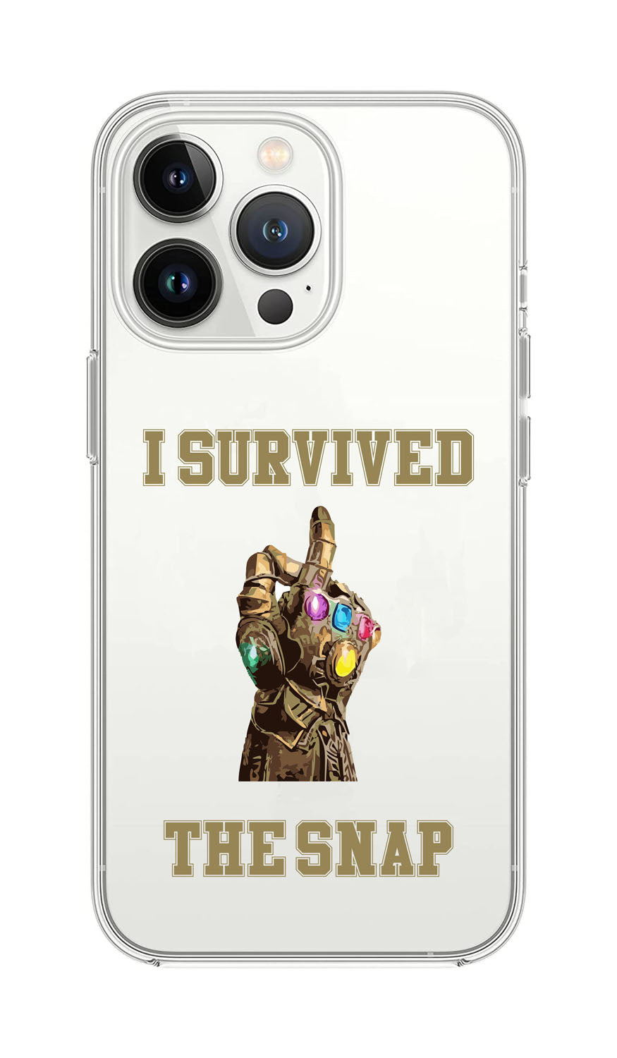 Cover Compatibile Con Tutti i Modelli iPhone - I SURVIVED THE SNAP - Trasparente UltraSottili AntiGraffio Antiurto Case Custodia Marca