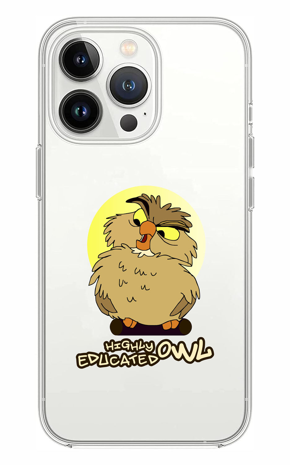 Cover Compatibile Con Tutti i Modelli iPhone - HIGHLY EDUCATED OWL - Trasparente UltraSottili AntiGraffio Antiurto Case Custodia Marca