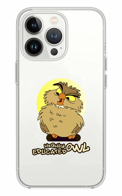 Cover Compatibile Con Tutti i Modelli iPhone - HIGHLY EDUCATED OWL - Trasparente UltraSottili AntiGraffio Antiurto Case Custodia Marca