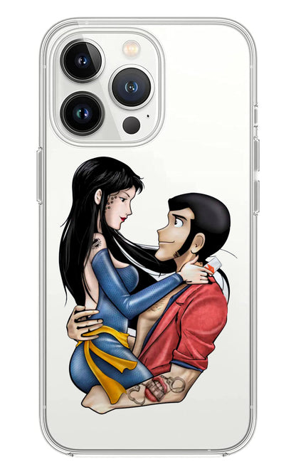 Cover Compatibile Con Tutti i Modelli iPhone - HITOMI E LUPIN - Trasparente UltraSottili AntiGraffio Antiurto Case Custodia Marca