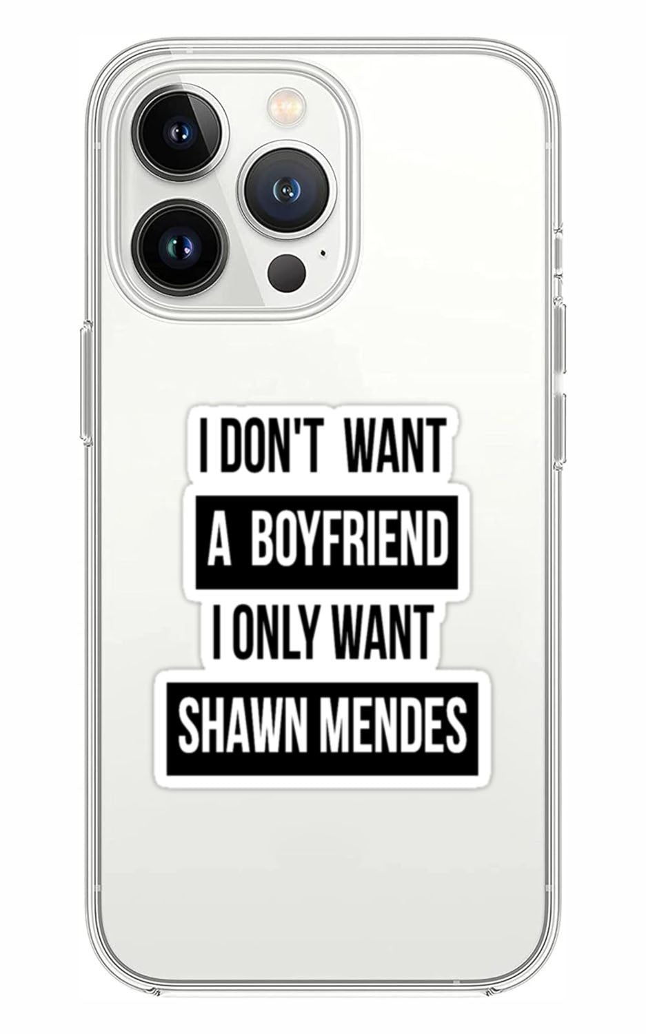 Cover Compatibile Con Tutti i Modelli iPhone - I DON'T WANT A BOYFRIEND - Trasparente UltraSottili AntiGraffio Antiurto Case Custodia Marca