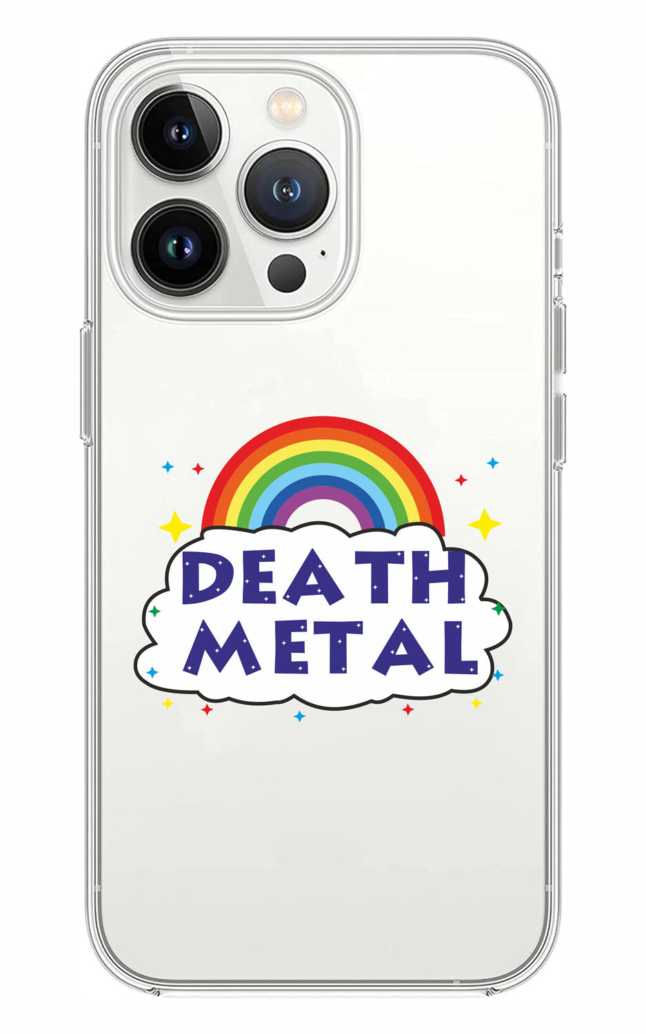 Cover Compatibile Con Tutti i Modelli iPhone - DEATH METAL - Trasparente UltraSottili AntiGraffio Antiurto Case Custodia Marca
