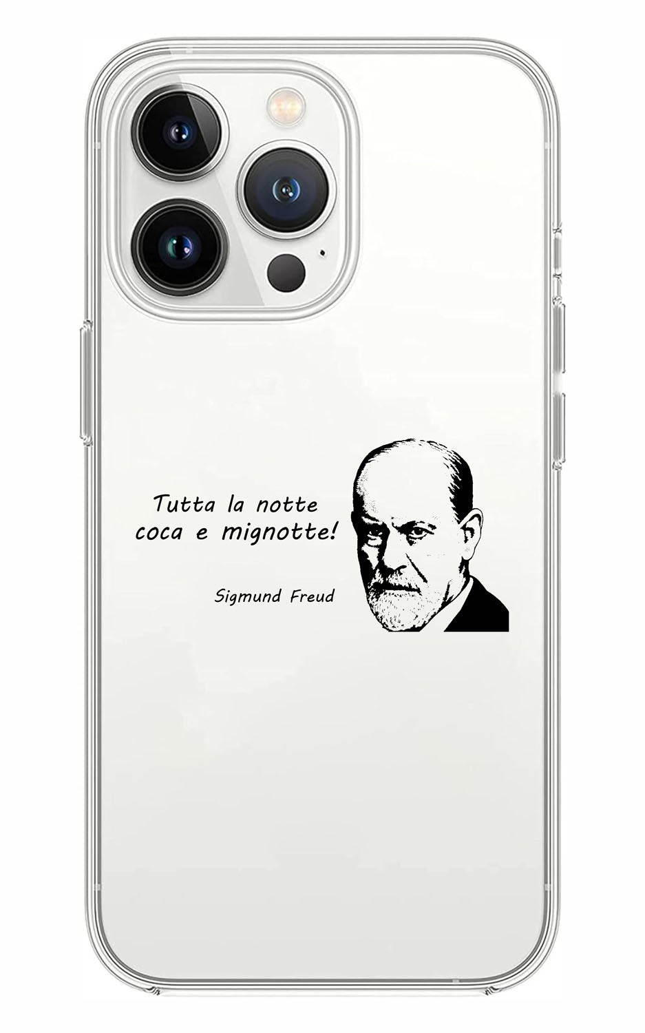 Cover Compatibile Con Tutti i Modelli iPhone - FREUD - TUTTA LA NOTTE COCA E MIGNOTTE - Trasparente UltraSottili AntiGraffio Antiurto Case Custodia Marca