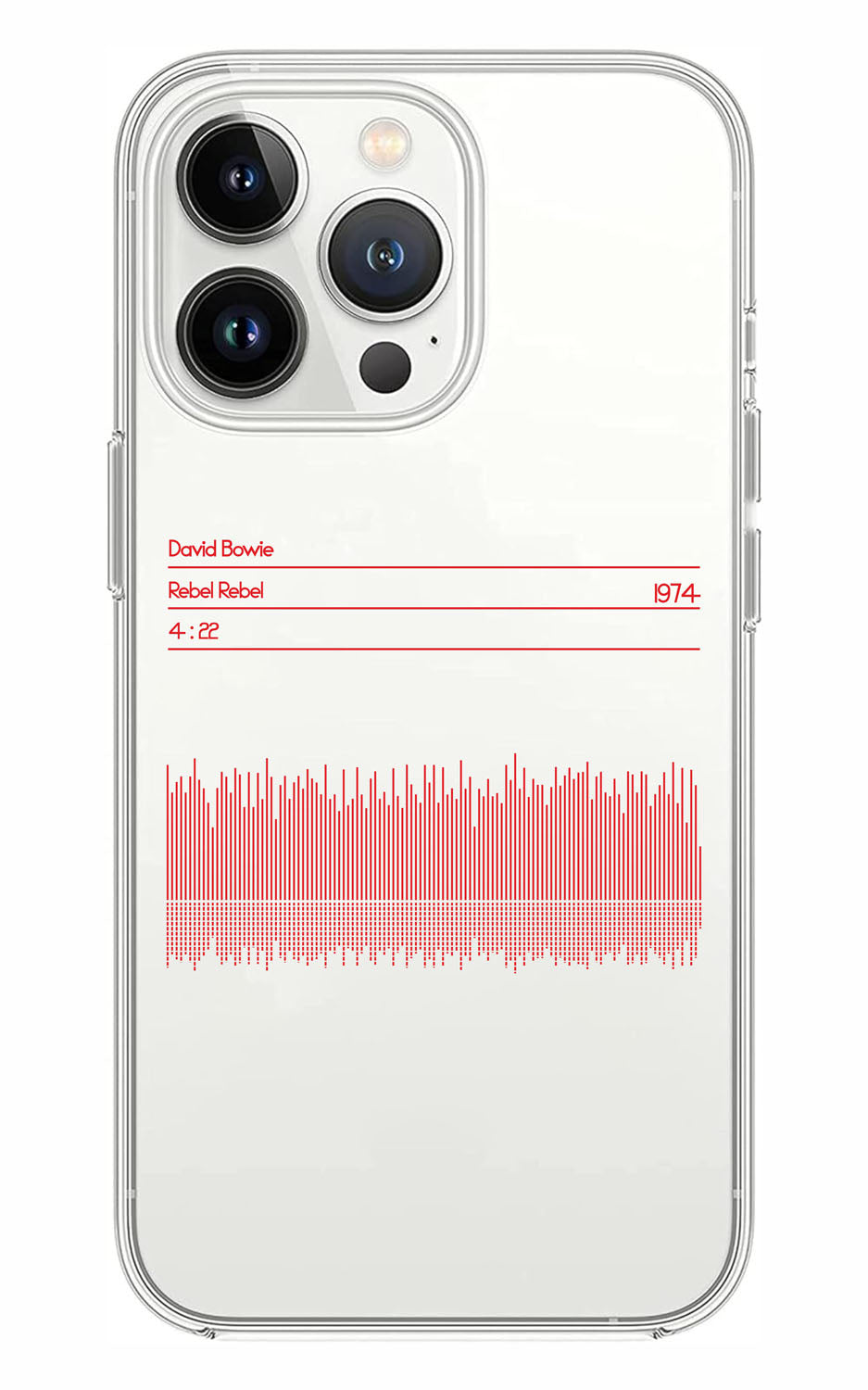 Cover Compatibile Con Tutti i Modelli iPhone - DAVID BOWIE 1974 SOUND WAWE - Trasparente UltraSottili AntiGraffio Antiurto Case Custodia Marca