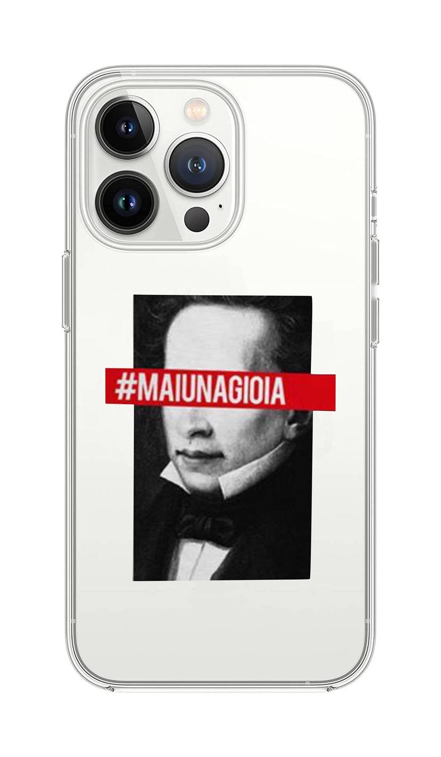 Cover Compatibile Con Tutti i Modelli iPhone - LEOPARDI MAI UNA GIOIA - Trasparente UltraSottili AntiGraffio Antiurto Case Custodia Marca