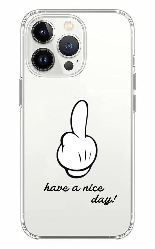 Cover Compatibile Con Tutti i Modelli iPhone - HAVE A NICE DAY  - Trasparente UltraSottili AntiGraffio Antiurto Case Custodia Marca