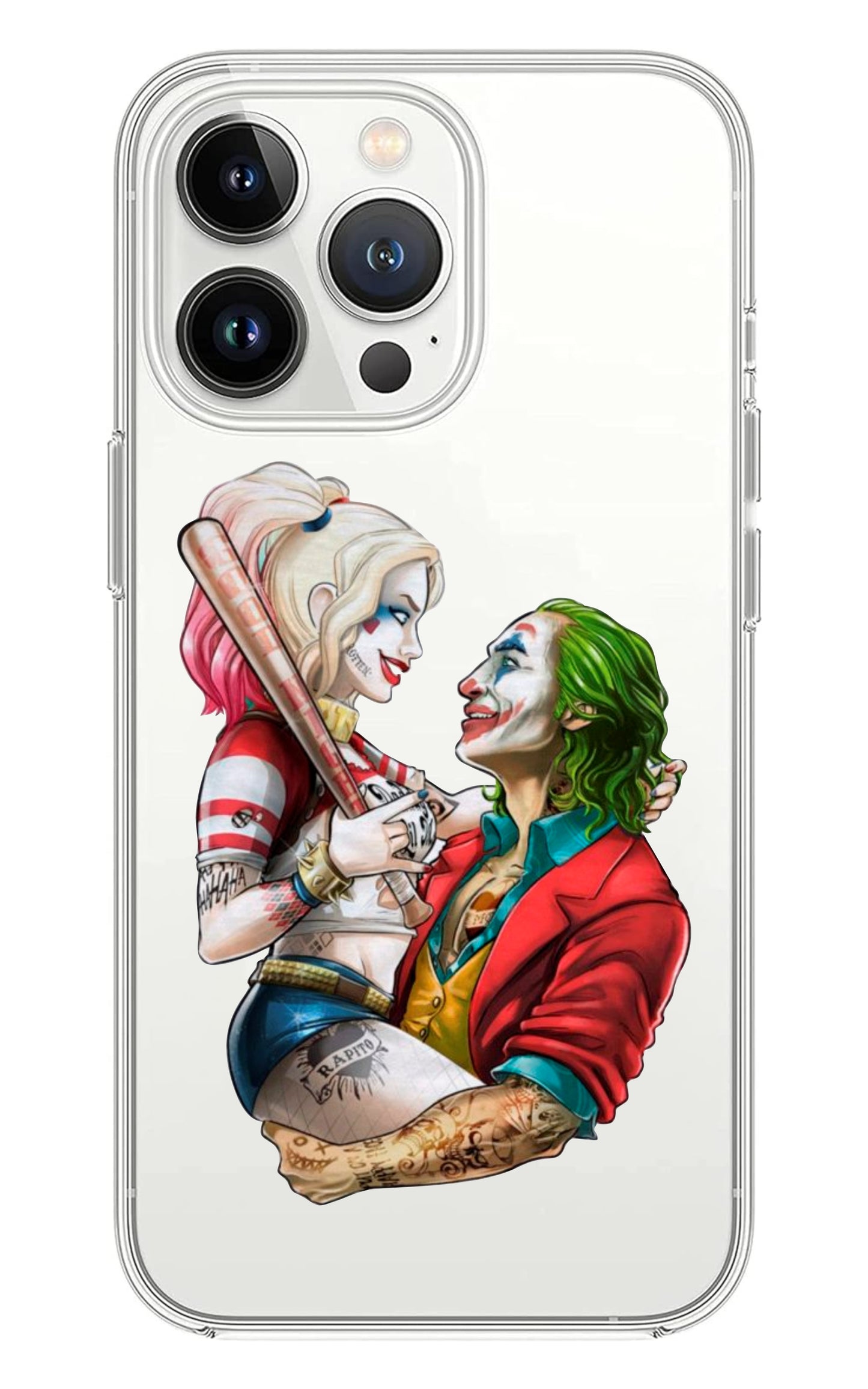 Cover Compatibile Con Tutti i Modelli iPhone - HARLEY E JOKER  - Trasparente UltraSottili AntiGraffio Antiurto Case Custodia Marca