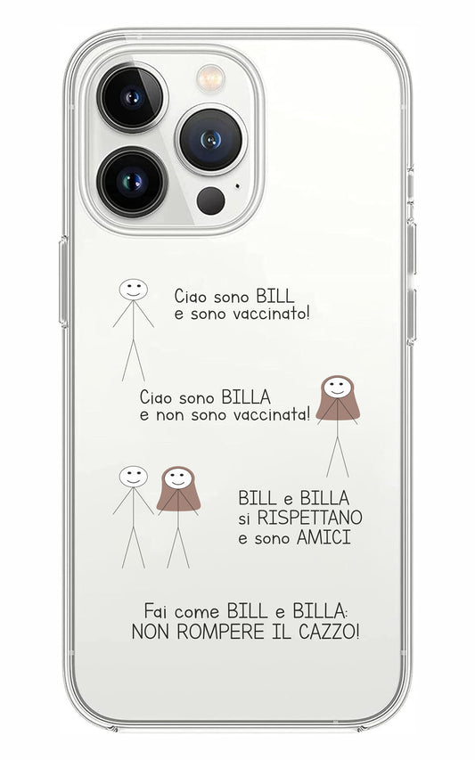 Cover Compatibile Con Tutti i Modelli iPhone - BILL E BILLA - Trasparente UltraSottili AntiGraffio Antiurto Case Custodia Marca
