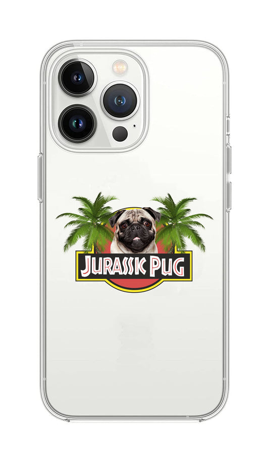 Cover Compatibile Con Tutti i Modelli iPhone - JURASSIC PUG - Trasparente UltraSottili AntiGraffio Antiurto Case Custodia Marca