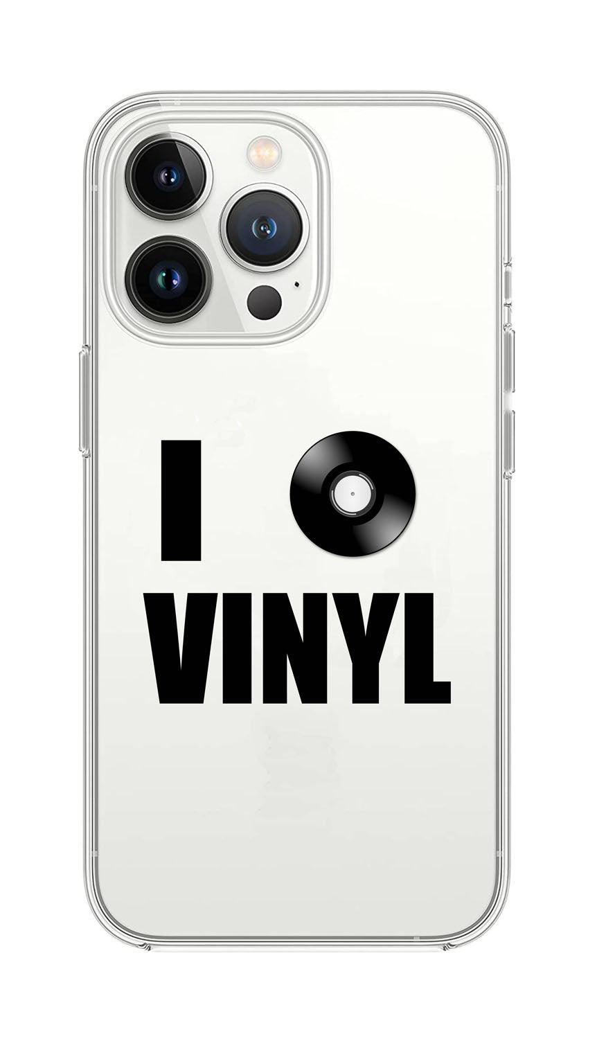 Cover Compatibile Con Tutti i Modelli iPhone - I LOVE VINYLS - Trasparente UltraSottili AntiGraffio Antiurto Case Custodia Marca