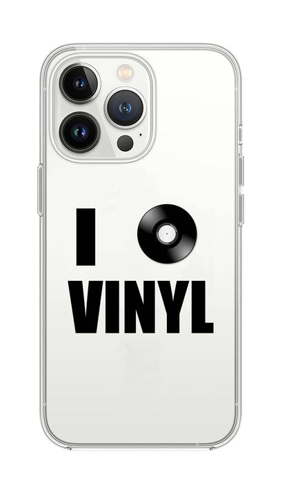 Cover Compatibile Con Tutti i Modelli iPhone - I LOVE VINYLS - Trasparente UltraSottili AntiGraffio Antiurto Case Custodia Marca