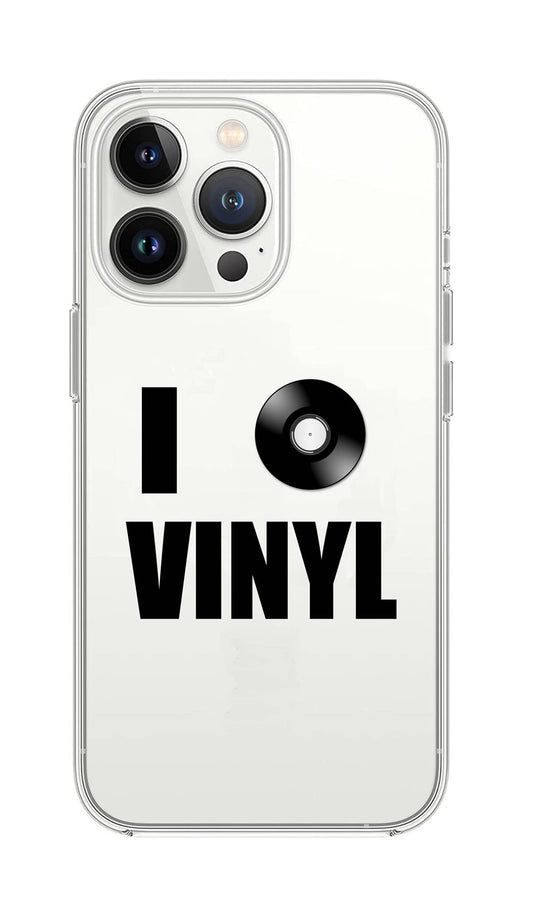 Cover Compatibile Con Tutti i Modelli iPhone - I LOVE VINYLS - Trasparente UltraSottili AntiGraffio Antiurto Case Custodia Marca