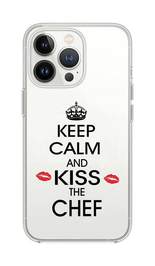 Cover Compatibile Con Tutti i Modelli iPhone - KEEP CALM AND KISS THE CHEF - Trasparente UltraSottili AntiGraffio Antiurto Case Custodia Marca