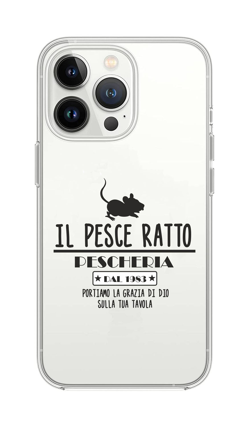Cover Compatibile Con Tutti i Modelli iPhone - IL PESCE RATTO - Trasparente UltraSottili AntiGraffio Antiurto Case Custodia Marca
