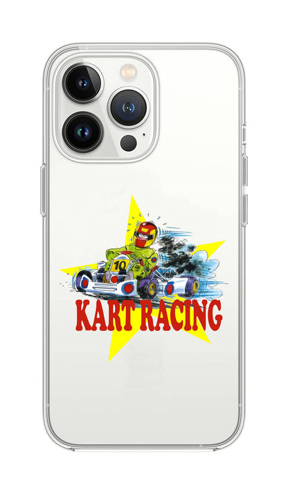 Cover Compatibile Con Tutti i Modelli iPhone - KARTING RACING - Trasparente UltraSottili AntiGraffio Antiurto Case Custodia Marca
