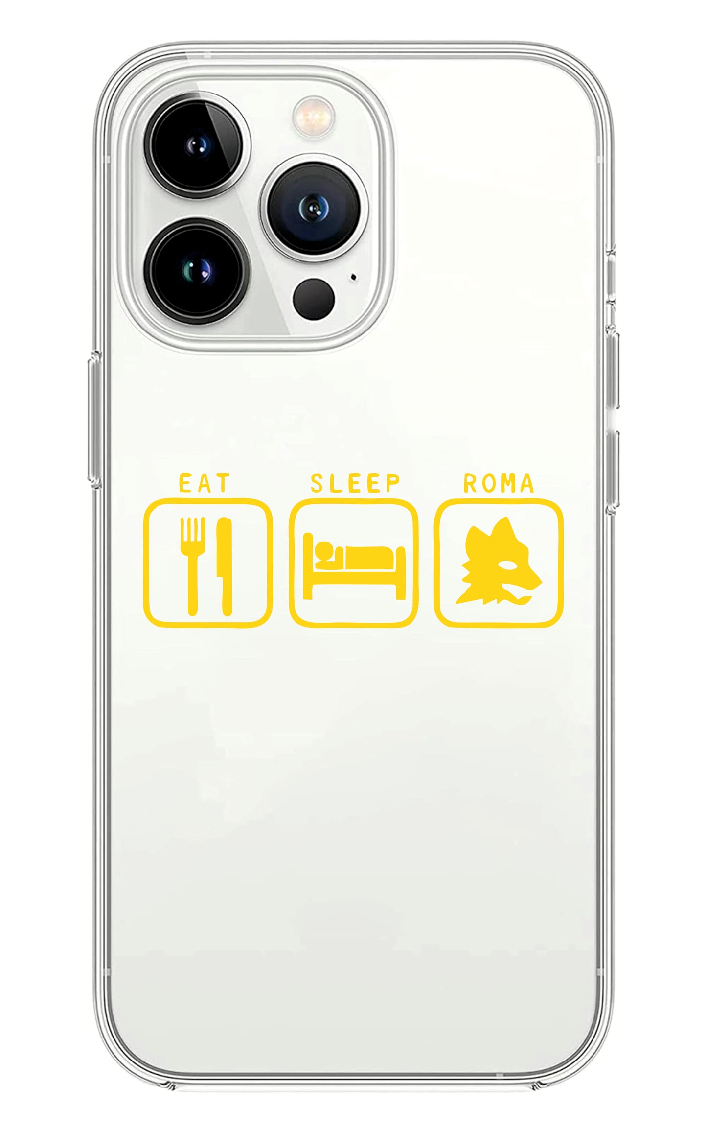 Cover Compatibile Con Tutti i Modelli iPhone - EAT SLEEP AS ROMA - Trasparente UltraSottili AntiGraffio Antiurto Case Custodia Marca