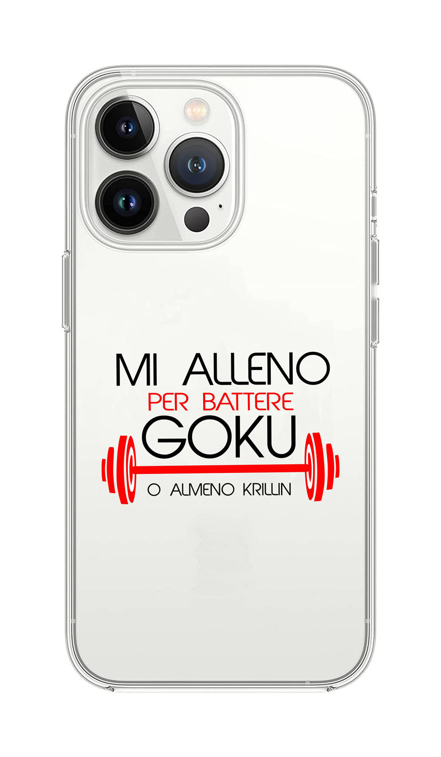 Cover Compatibile Con Tutti i Modelli iPhone - MI ALLENO PER BATTERE GOKU - Trasparente UltraSottili AntiGraffio Antiurto Case Custodia Marca