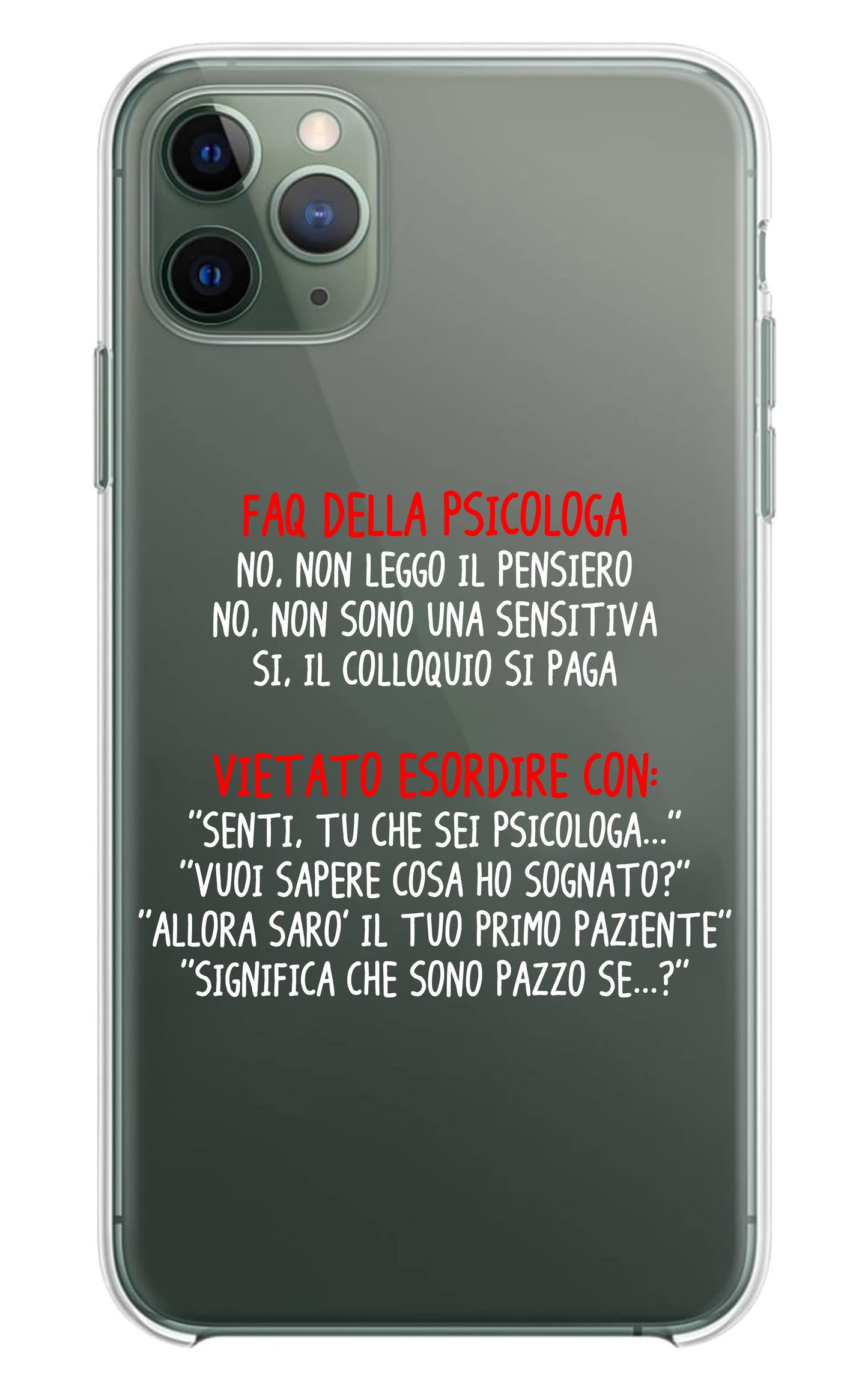 Cover Compatibile Con Tutti i Modelli iPhone - FAQ DELLA PSICOLOGA - Trasparente UltraSottili AntiGraffio Antiurto Case Custodia Marca
