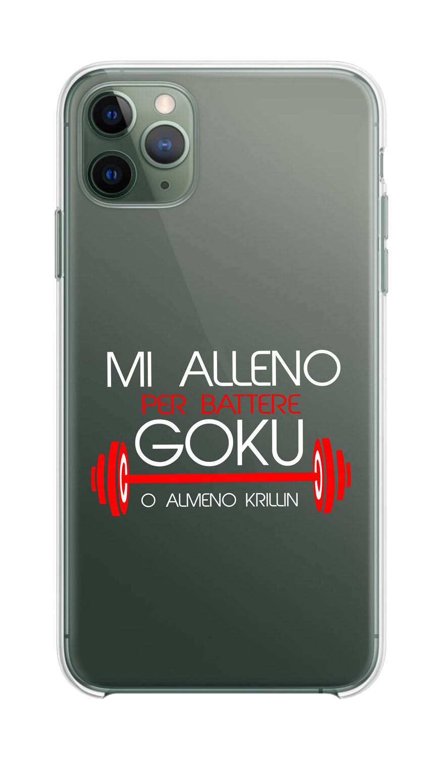 Cover Compatibile Con Tutti i Modelli iPhone - MI ALLENO PER BATTERE GOKU - Trasparente UltraSottili AntiGraffio Antiurto Case Custodia Marca