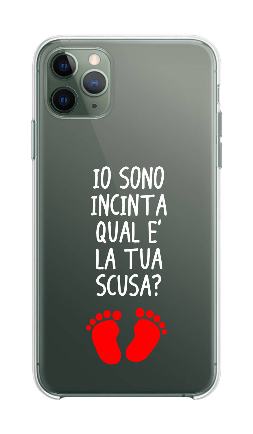Cover Compatibile Con Tutti i Modelli iPhone - IO SONO INCINTA QUAL'È LA TUA SCUSA - Trasparente UltraSottili AntiGraffio Antiurto Case Custodia Marca