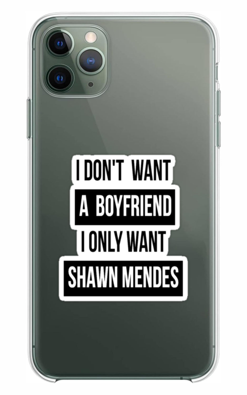 Cover Compatibile Con Tutti i Modelli iPhone - I DON'T WANT A BOYFRIEND - Trasparente UltraSottili AntiGraffio Antiurto Case Custodia Marca