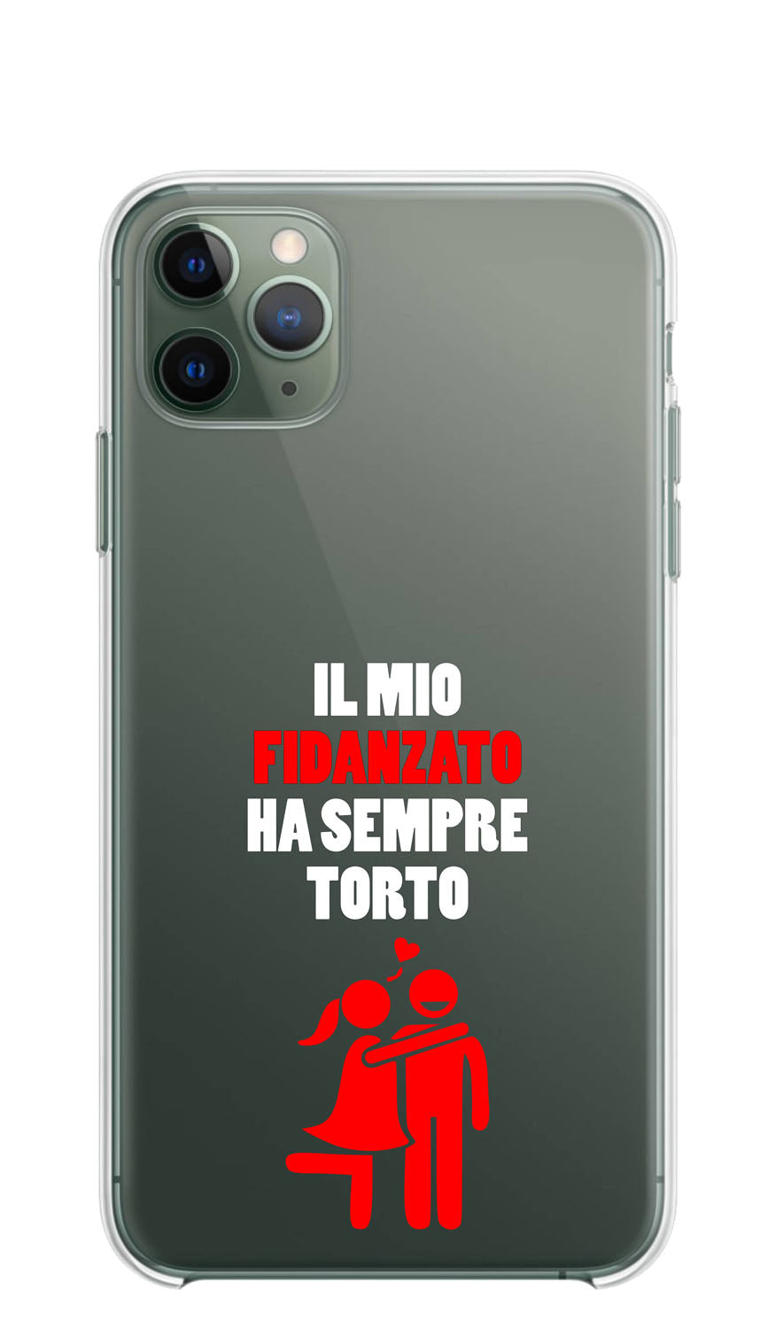 Cover Compatibile Con Tutti i Modelli iPhone - IL MIO FIDANZATO HA SEMPRE RAGIONE - Trasparente UltraSottili AntiGraffio Antiurto Case Custodia Marca