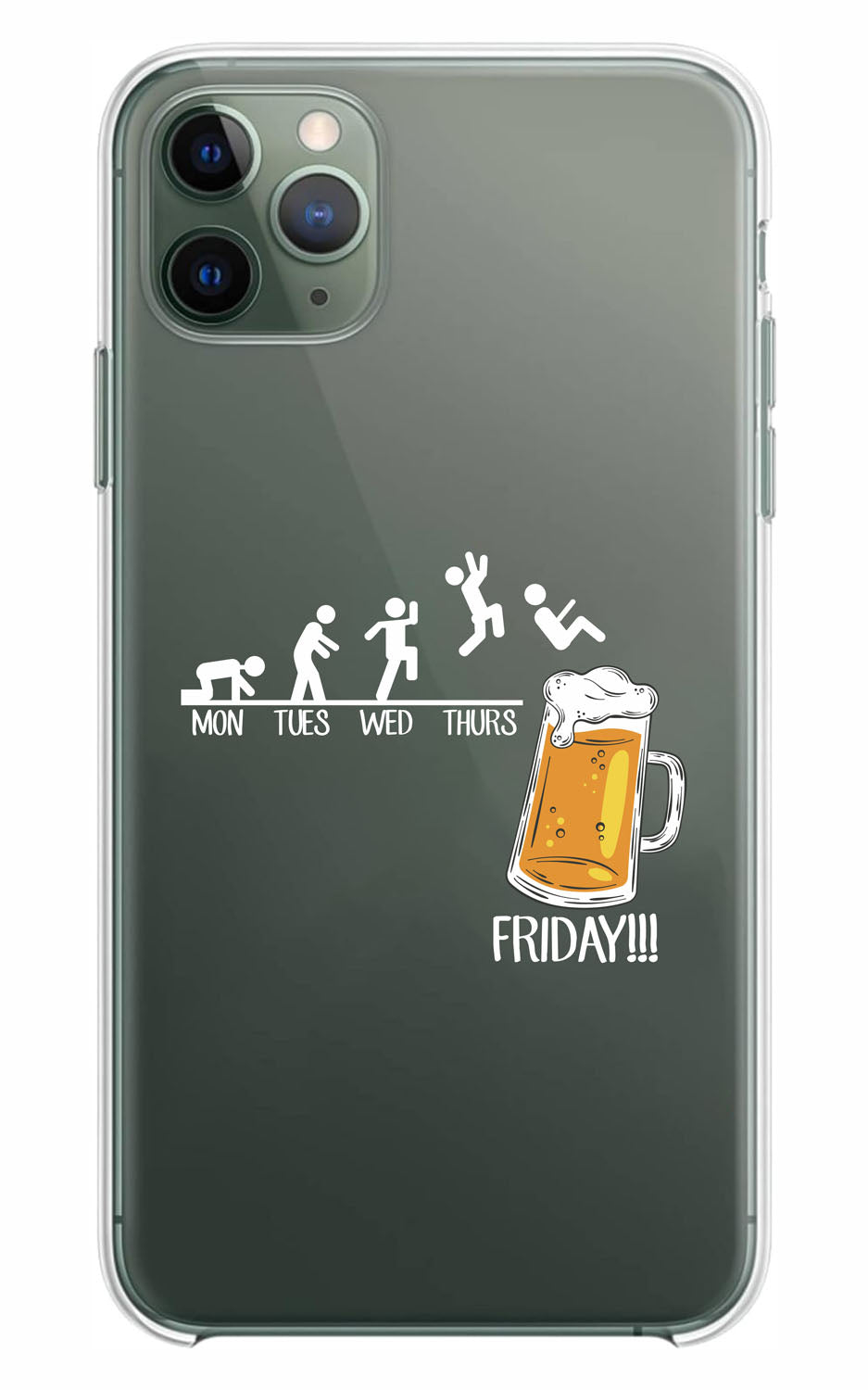 Cover Compatibile Con Tutti i Modelli iPhone - FRIDAY BEER - Trasparente UltraSottili AntiGraffio Antiurto Case Custodia Marca