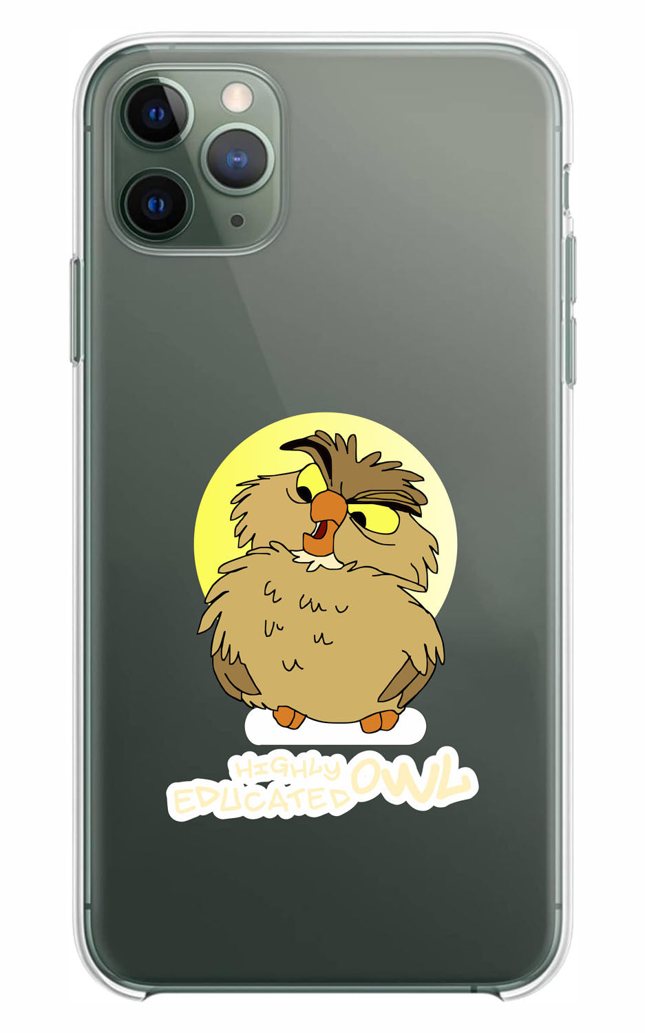 Cover Compatibile Con Tutti i Modelli iPhone - HIGHLY EDUCATED OWL - Trasparente UltraSottili AntiGraffio Antiurto Case Custodia Marca