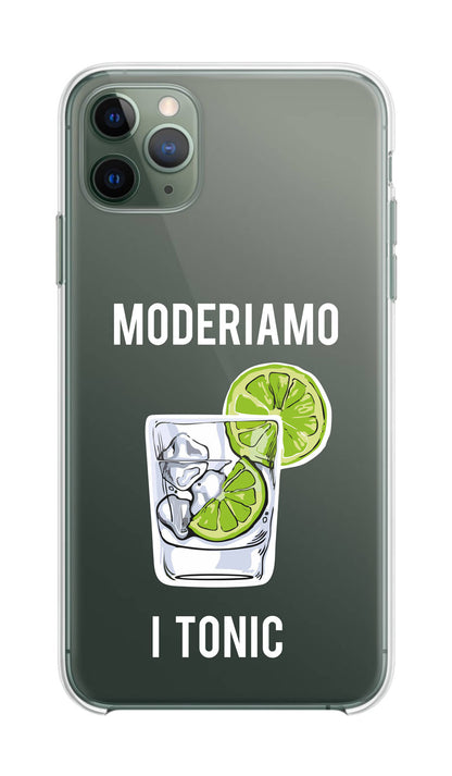 Cover Compatibile Con Tutti i Modelli iPhone - MODERIAMO I TONIC - Trasparente UltraSottili AntiGraffio Antiurto Case Custodia Marca