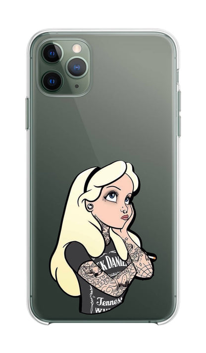 Cover Compatibile Con Tutti i Modelli iPhone - ALICE IN WONDERLAND PUNK - Trasparente UltraSottili AntiGraffio Antiurto Case Custodia Marca - Social Crazy