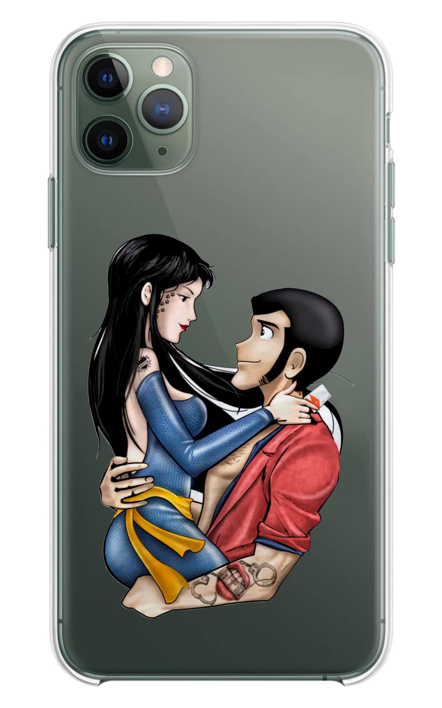 Cover Compatibile Con Tutti i Modelli iPhone - HITOMI E LUPIN - Trasparente UltraSottili AntiGraffio Antiurto Case Custodia Marca