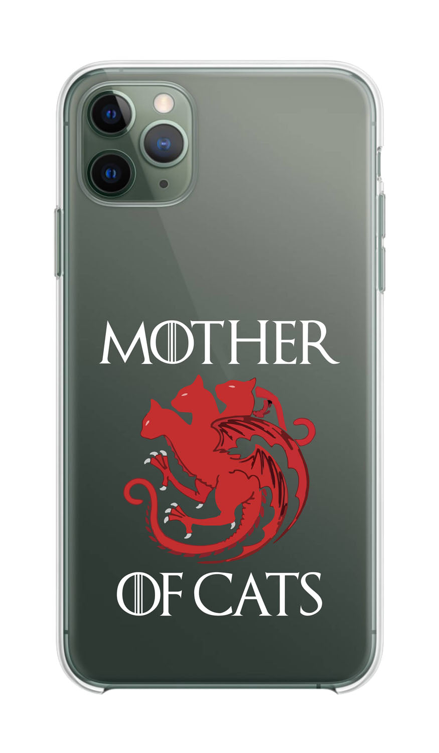 Cover Compatibile Con Tutti i Modelli iPhone - MOTHER OF CATS - Trasparente UltraSottili AntiGraffio Antiurto Case Custodia Marca