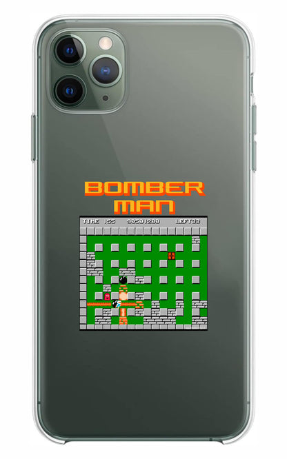 Cover Compatibile Con Tutti i Modelli iPhone - BOMBERMAN RETRÒ - Trasparente UltraSottili AntiGraffio Antiurto Case Custodia Marca