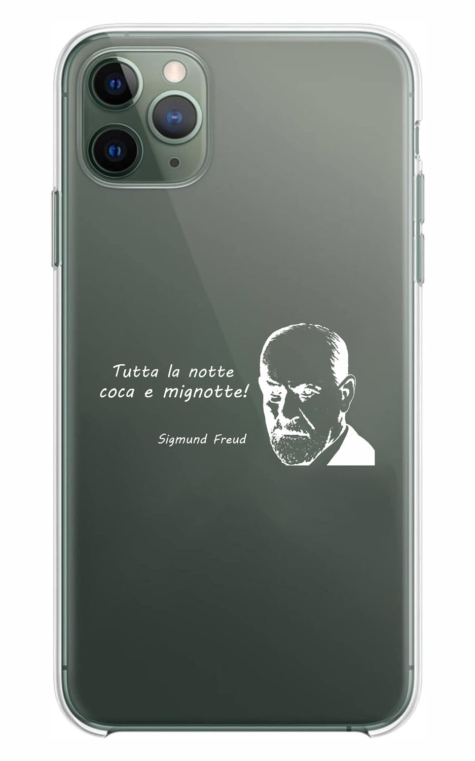 Cover Compatibile Con Tutti i Modelli iPhone - FREUD - TUTTA LA NOTTE COCA E MIGNOTTE - Trasparente UltraSottili AntiGraffio Antiurto Case Custodia Marca