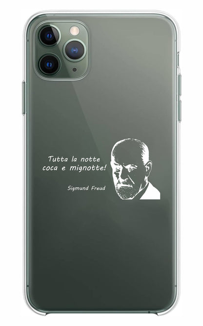 Cover Compatibile Con Tutti i Modelli iPhone - FREUD - TUTTA LA NOTTE COCA E MIGNOTTE - Trasparente UltraSottili AntiGraffio Antiurto Case Custodia Marca
