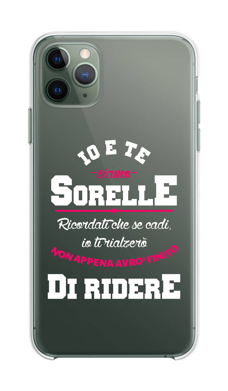 Cover Compatibile Con Tutti i Modelli iPhone - IO E TE SIAMO SORELLE - Trasparente UltraSottili AntiGraffio Antiurto Case Custodia Marca
