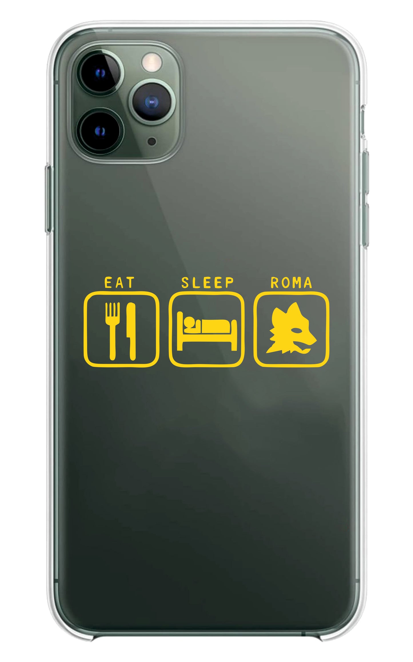 Cover Compatibile Con Tutti i Modelli iPhone - EAT SLEEP AS ROMA - Trasparente UltraSottili AntiGraffio Antiurto Case Custodia Marca